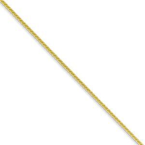 1mm, 10k Yellow Gold, Solid Spiga Chain Necklace, 16 Inch